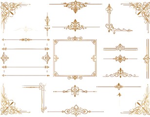 Gold decorative design elements
