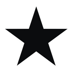 Black silhouette of a five-pointed star white background