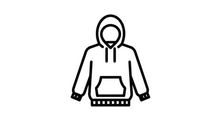 Simple Line Drawing of a Hooded Sweatshirt. © Ika