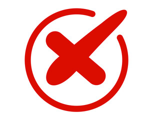 Fototapeta premium Red cross mark inside a circle, isolated on transparent background