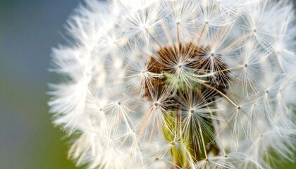 Obraz premium Delicate dandelion seedhead close-up, nature's artistry