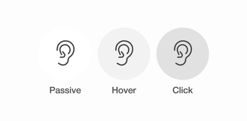 human ear outline icon sign vector