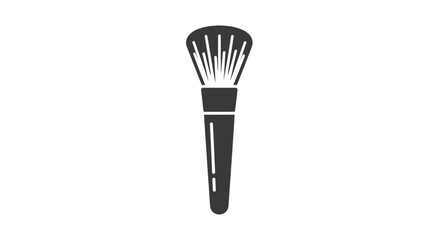 Black and White Illustration of a Makeup Brush with Bristles.