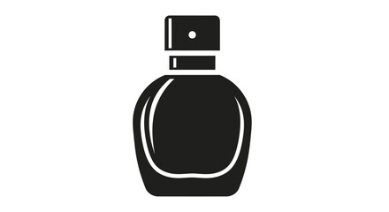 Black Perfume Bottle Icon with Stopper.