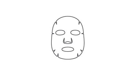 Simple Outline of a Sheet Face Mask for Skincare.