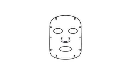 Simple Outline of a Facial Sheet Mask for Skincare.
