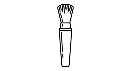 Simple Black and White Outline of Makeup Brush.