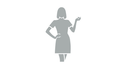 Silhouette of a Woman Gesturing with Hand and Arm.