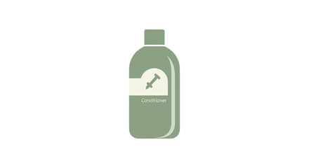 A minimalist green bottle icon with a white label featuring a hammer symbol depicted in a flat vector style.