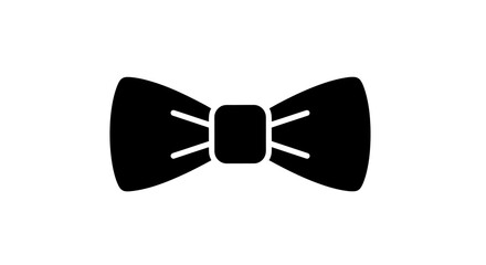Classic Black Bow Tie Icon for Formal Wear.