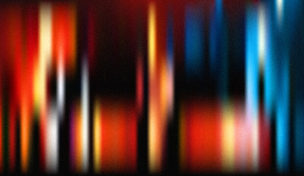 Abstract Vertical Light Streaks Background:  Intense Red, Orange, Blue, and White Hues with Noise Texture, Grunge Style, Dramatic Mood.