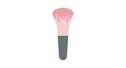 Soft Pink Makeup Brush with Gray Handle for Cosmetics Application.