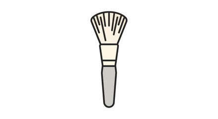 Simple Illustration of a Makeup Powder Brush.