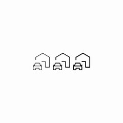 car in garage icon sign vector