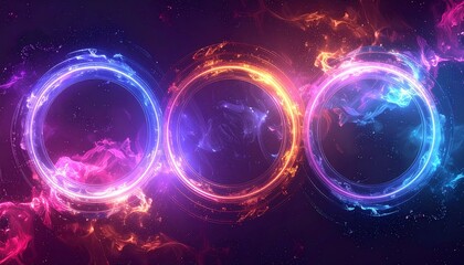 Quantum pulse rings vector with fractal edges