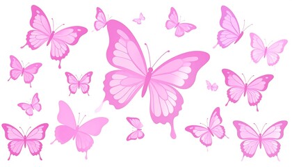 Fototapeta premium Delicate Pink Butterflies in Flight