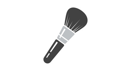 Gray Makeup Powder Brush Icon Illustration.