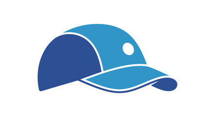 Stylized Blue Baseball Cap Icon with White Circle.
