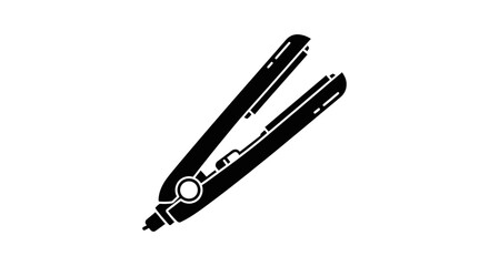Black Silhouette of a Hair Straightener.