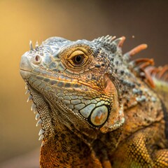Obraz premium Close-up of iguana's head