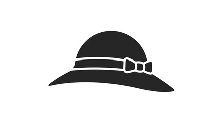 Elegant Black Wide-Brimmed Hat with Ribbon Bow Accent.