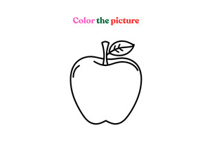 apple outline drawing for coloring activity