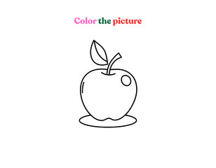 apple outline drawing for coloring activity