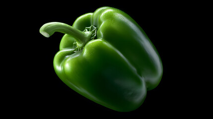 Vibrant Green Bell Pepper: This captivating image showcases a single, fresh green bell pepper, a culinary jewel, inviting the viewer into a world of flavors and culinary possibilities.