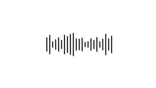 4k abstract music sound wave or audio wave from isolated on white background. Line digital minimalist voice and symbol technology. Line digital minimalist voice and soundtrack , Black and white sound