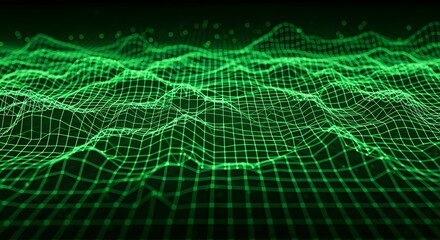 Obraz premium Futuristic glowing wave grid abstract texture for design.