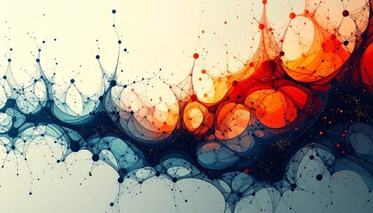 Neural web fractal nodes vector, clean minimal layout