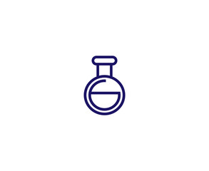 Vector illustration of a flask in a minimalist style on a white background