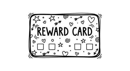 Cute Cartoon Reward Card with Decorative Elements.