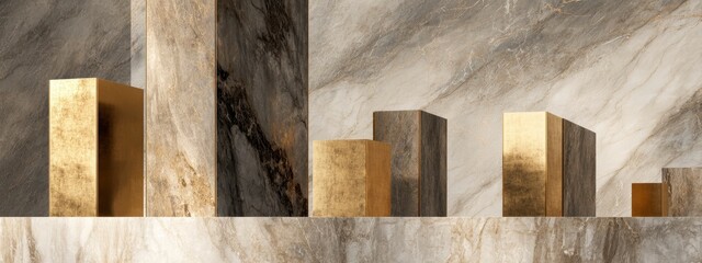 Geometric Shapes on Marble Surface in Elegant Setting
