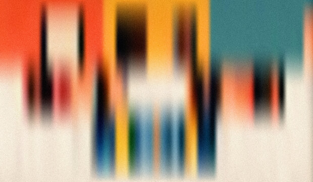 Abstract blurred vertical stripes background with subtle noise texture; warm and cool tones; muted color palette; modern, minimalist design.