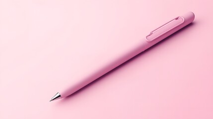 A monochromatic pink pen symbolizes creativity and gentle inspiration on a blush toned backdrop with smooth