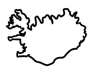 Iceland outline map