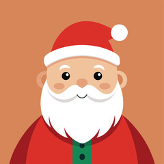 Santa drawing. Black and white outline of a full-body Santa Claus with his classic suit, beard, and hat. Vector sketch line art draw.