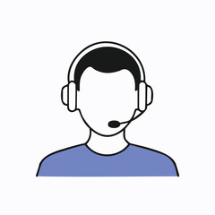 Icon of person wearing headset and microphone avatar