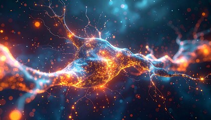 AI neuron sparks vector with minimalist points