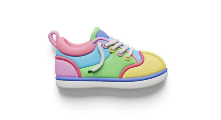 Colorful Pastel Rainbow Childrens Sneakers.