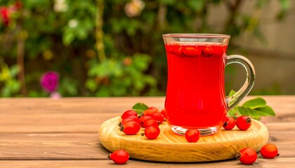 Rose hip tea in glass