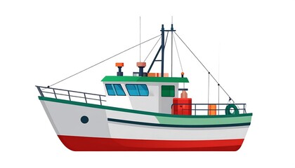 Naklejka premium Fishing boat illustration