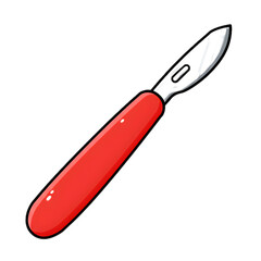 Fototapeta premium Red Scalpel Vector Illustration