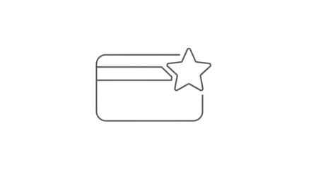 Loyalty Program Credit Card Icon: Star Reward.