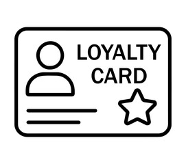 Loyalty card icon in a minimalist line art style
