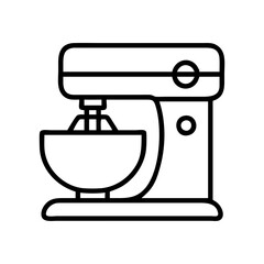 Illustration of a stand mixer kitchen appliance for baking and cooking food preparation needs