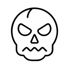 Skull outline icon vector graphic halloween death danger skeleton spooky scary horror symbol sign