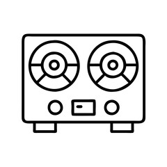 Black and white outline of a portable electric stove top burner for cooking and heating food