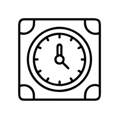 Obraz premium Clock time icon square wall clock showing time management deadline schedule appointment reminder icon